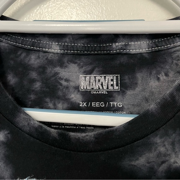 CABLE AND DEADPOOL MARVEL COMICS T SHIRT TIE DYE GRAPHIC TEE BLACK GREY Men's 2X - Picture 4 of 4